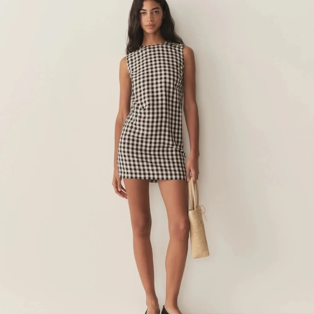 Doen CORALIE DRESS in BLACK MARILYN GINGHAM - Picture 5 of 6